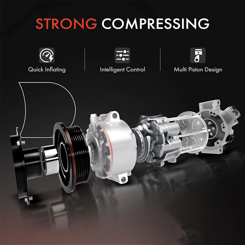 A/C Compressor  Fit for Sanden 508 Style 8-Groove Serpentine Belt HC5004C Sliver