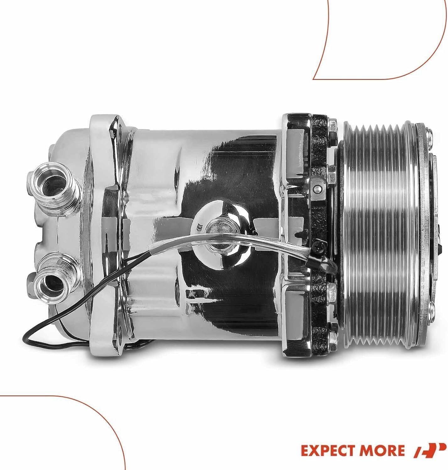 A/C Compressor  Fit for Sanden 508 Style 8-Groove Serpentine Belt HC5004C Sliver