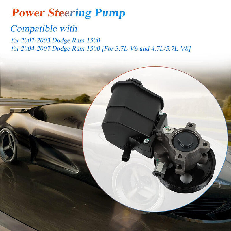 Power Steering Pump w/ Pulley & Reservoir for Dodge Ram 1500  Durango Chrysler