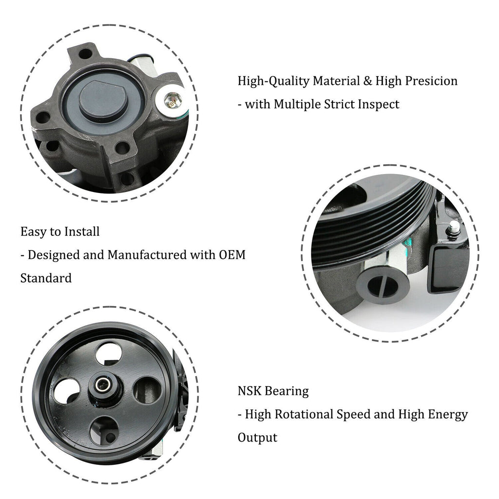 Power Steering Pump w/ Pulley & Reservoir for Dodge Ram 1500  Durango Chrysler