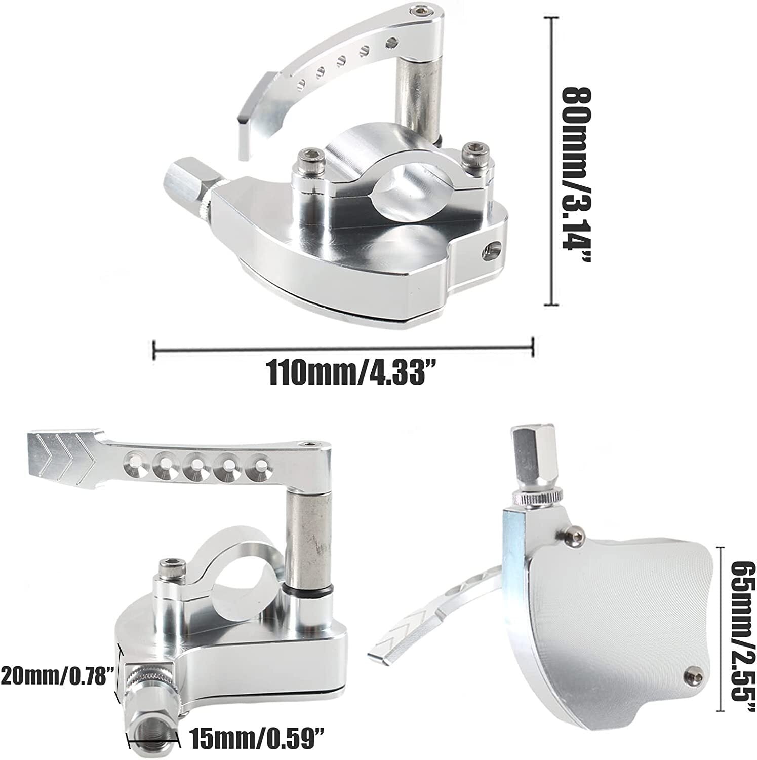 For TRX400EX TRX250R TRX 450R 300EX Honda SILVER Billet Thumb Throttle Assembly
