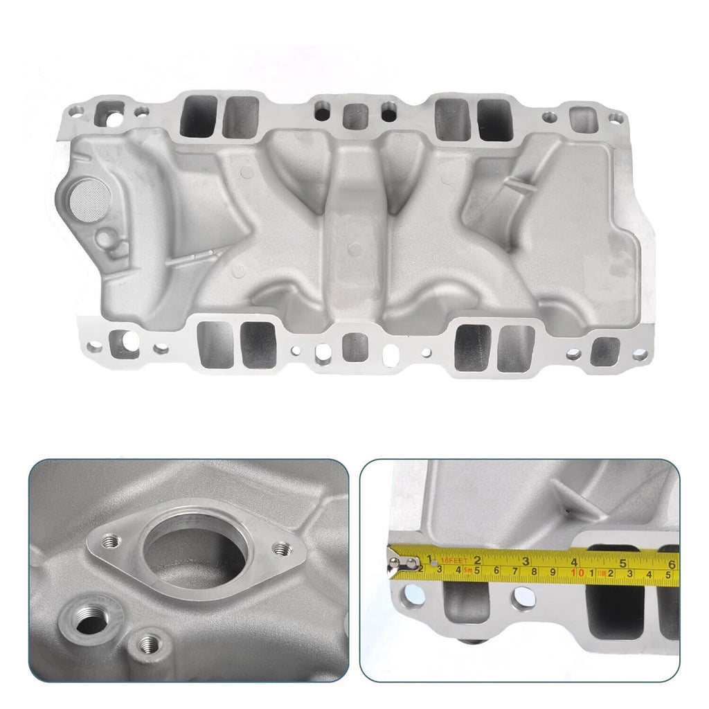 Aluminum Dual Plane Intake Manifold Fit for Chevy 350 1955-1995 Small Block