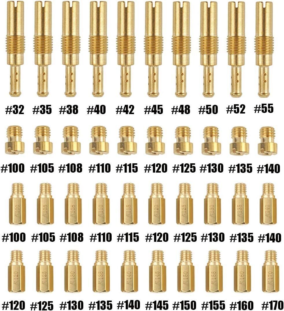40pcs Carburetor Main Jet Slow Pilot Jet Kit for PWK Keihin OKO CVK Carb Gold