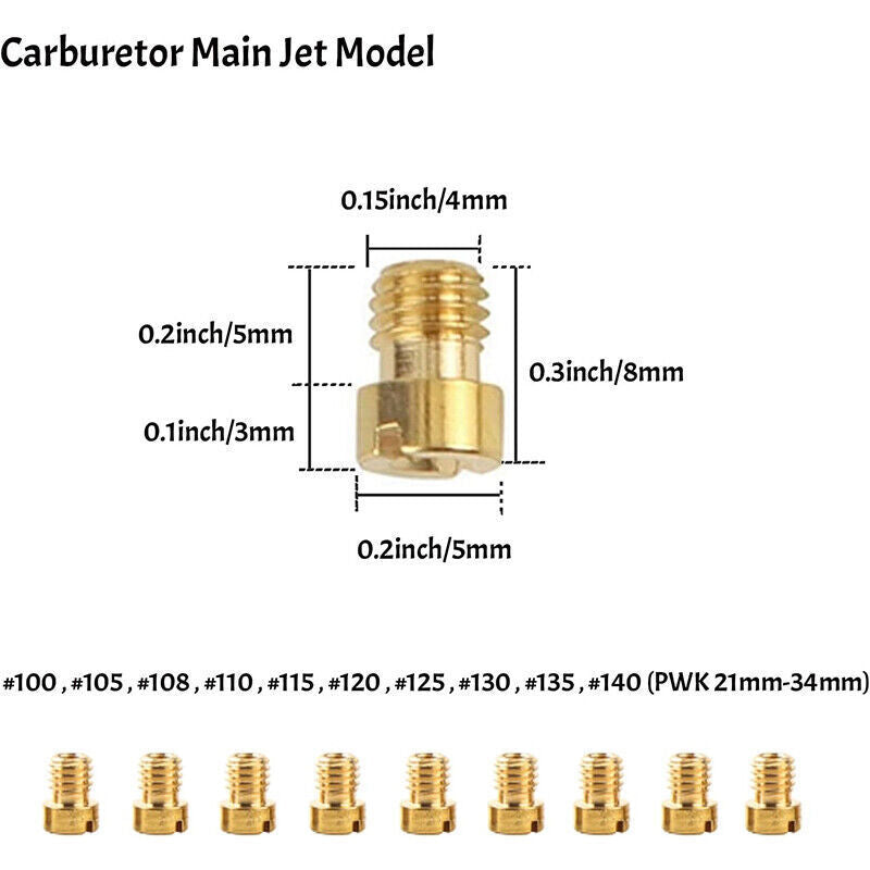 40pcs Carburetor Main Jet Slow Pilot Jet Kit for PWK Keihin OKO CVK Carb Gold
