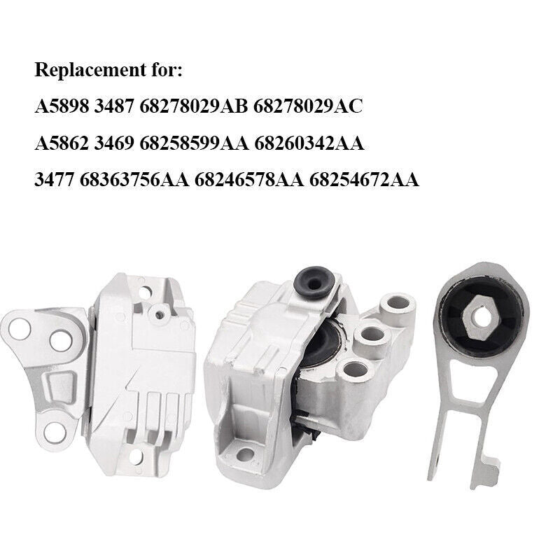 Set of 3 For Ram Promaster City 2.4L A/T 2016 2017 2018 2019-2022  Motor Mount