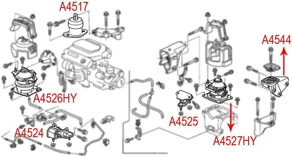 Engine Motor & Transmission Mount Set 6PCS For 2003-2007 Honda Accord 2.4L Auto