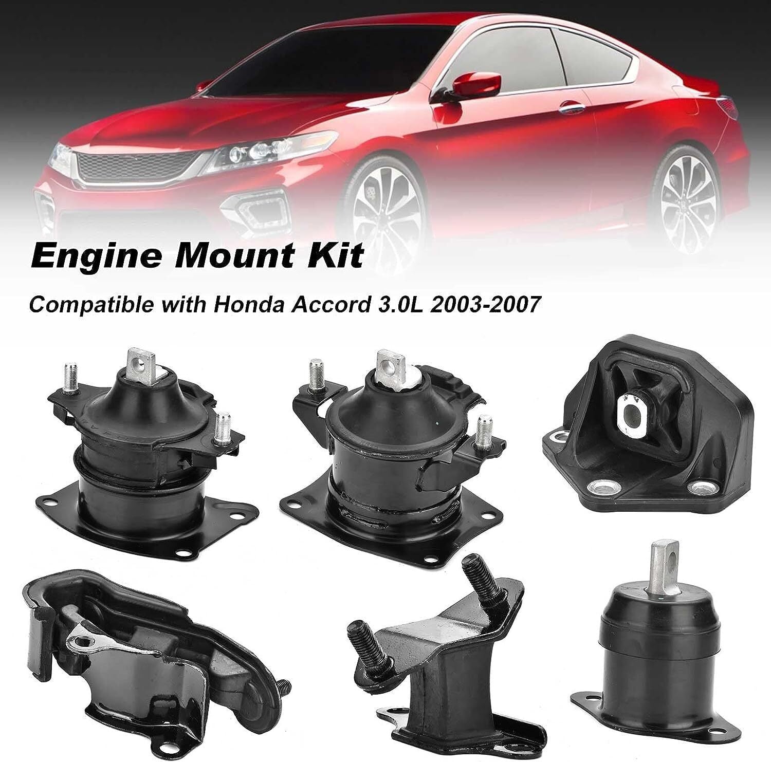Engine Motor & Transmission Mount Set 6PCS For 2003-2007 Honda Accord 2.4L Auto