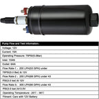 Universal External Fuel Pump 380LPH High Flow 0580254044 with Mounting Bracket
