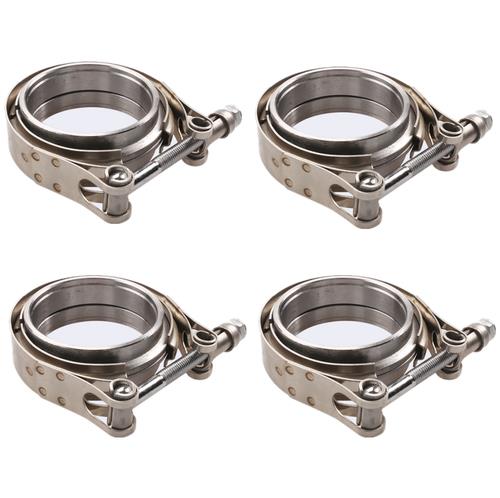 4X 2.5" inch V-Band Flange&Clamp Kit For Turbo Exhaust pipes Mild Steel