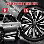 4X 16" Inch Wheel Covers Snap On Full Hub Caps Fit for R16 Tire & Steel Rim