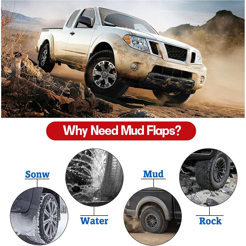 4x Front & Rear Splash Guards Mud Flaps For Nissan Frontier 2005-2022 Pickup