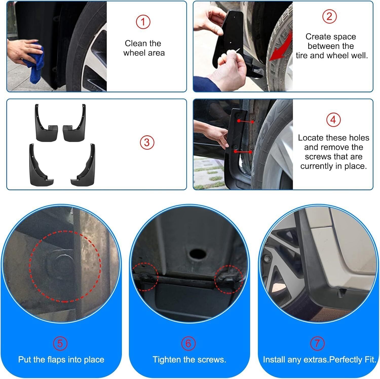 4x Front & Rear Splash Guards Mud Flaps For Nissan Frontier 2005-2022 Pickup