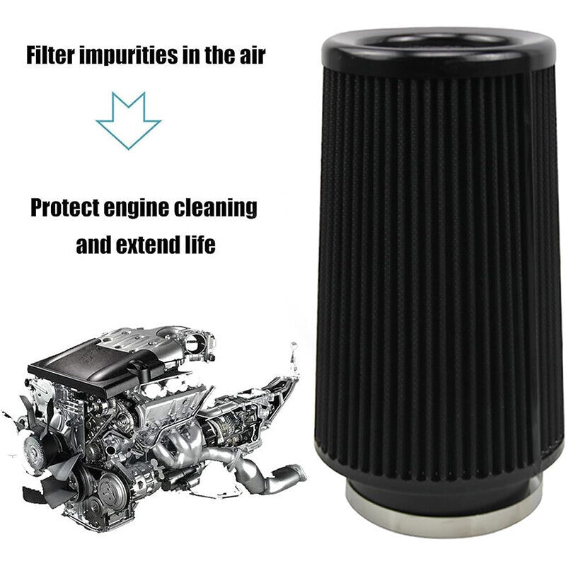 4" Inlet Truck Filter Air Dry High Flow Clamp-On Round Cone Air Intake Kit
