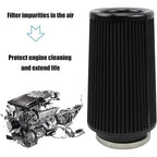 4" Inlet Truck Filter Air Dry High Flow Clamp-On Round Cone Air Intake Kit