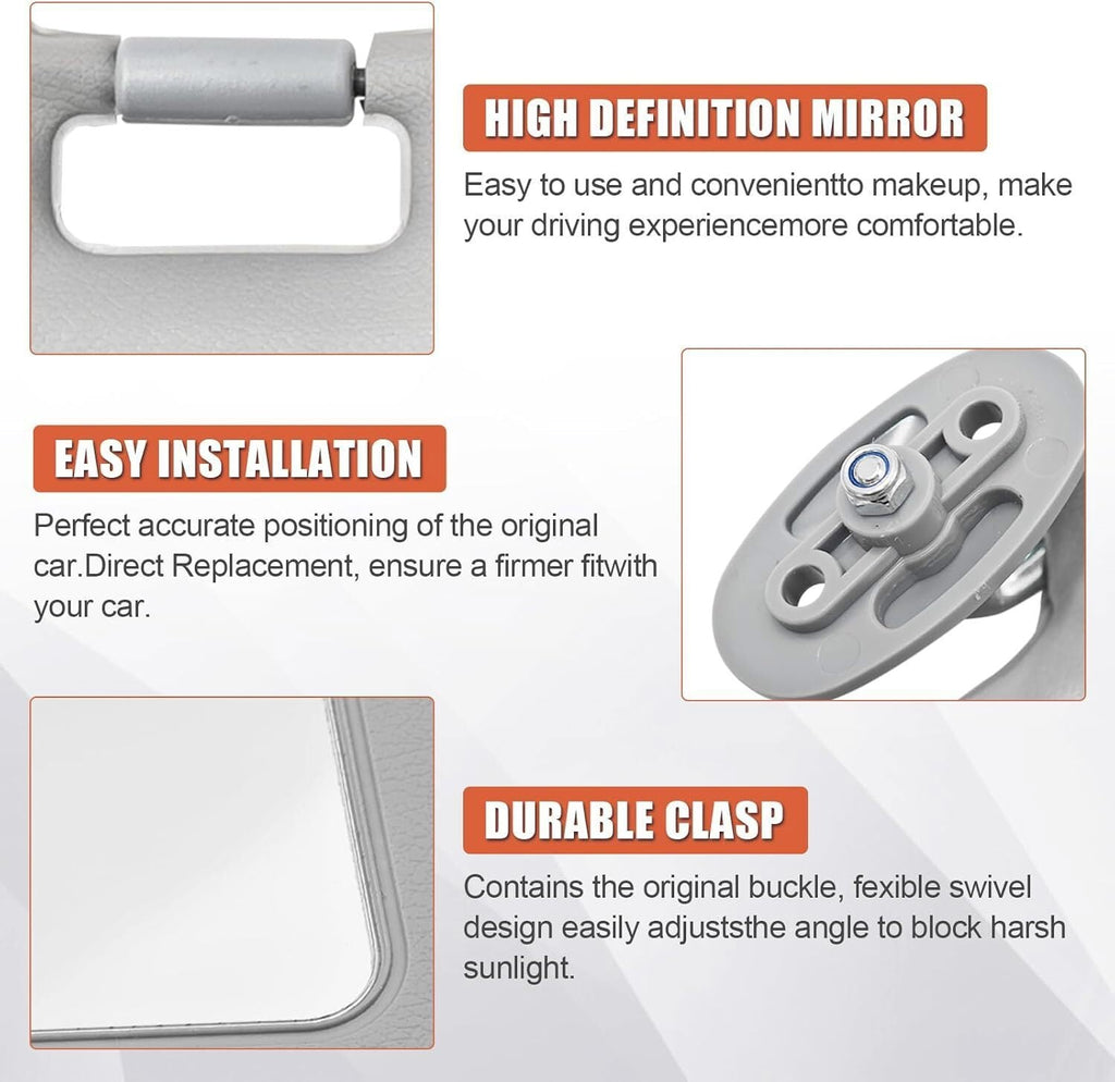 2pcs Interior Sun Visor Gray For 1996-2001 Honda Civic LHD CX DX EX EXR Sunvisor