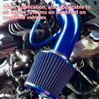 3" Cold Air Intake Pipe Universal Induction Kit Aluminum Hose With Filter Blue
