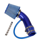 3" Cold Air Intake Pipe Universal Induction Kit Aluminum Hose With Filter Blue