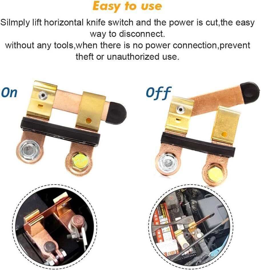 Battery Disconnect Switch Blade Side Post Terminal For car Shut Cut OFF Vehicle