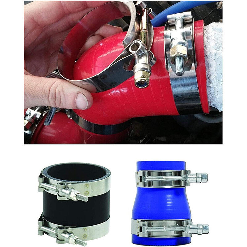 2" T-BOLT CLAMP SILICONE STAINLESS STEEL HOSE TURBO INTAKE INTERCOOLER 4PCS