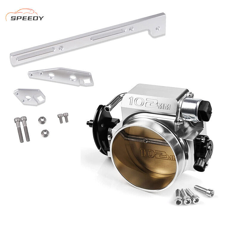 102mm Throttle Body +TPS IAC + Throttle Cable Bracket For LS1 LS2 LS3 LS6 Sliver