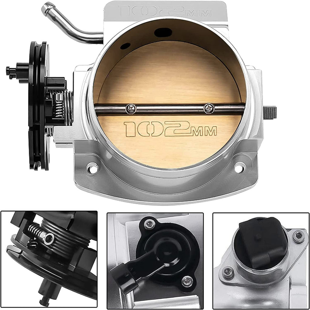 102mm Throttle Body +TPS IAC + Throttle Cable Bracket For LS1 LS2 LS3 LS6 Sliver
