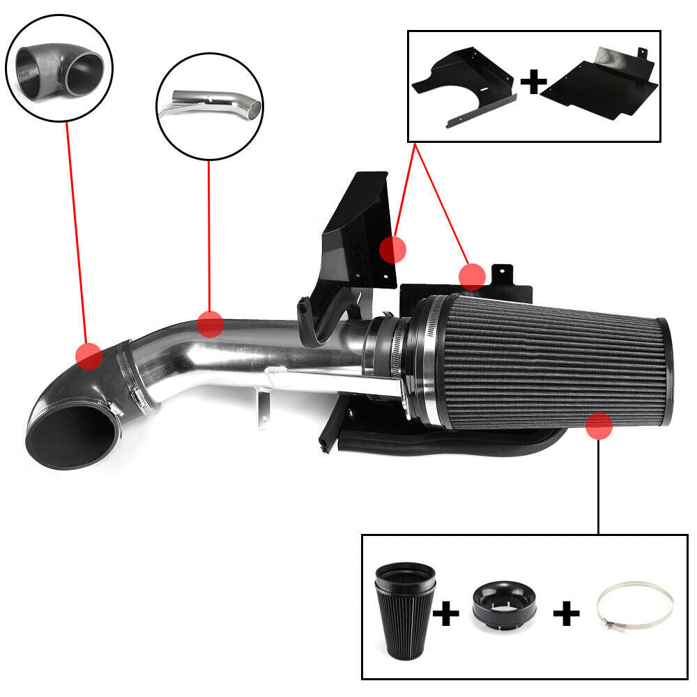4" Cold Air Intake Kit With Filter For GMC Chevy Chevrolet 1500 2500 5.3L 6.0L