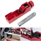 Engine Spark Plug Gap Gapper Tool with 32 Blades Measuring Tool Metric SAE Red
