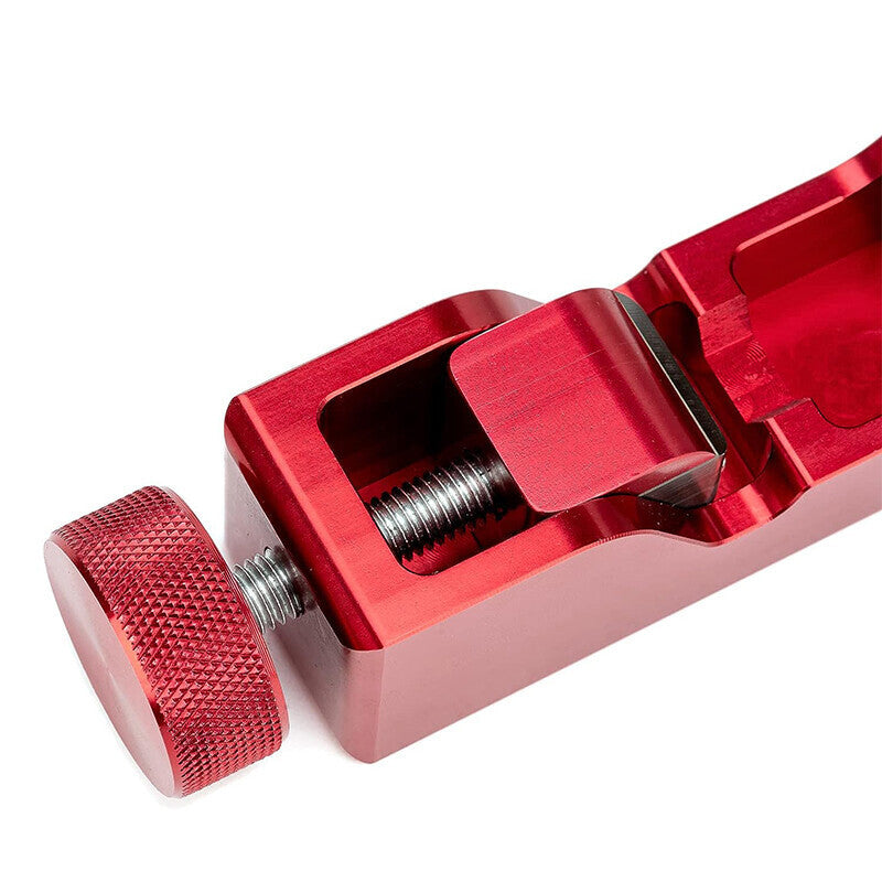Engine Spark Plug Gap Gapper Tool with 32 Blades Measuring Tool Metric SAE Red
