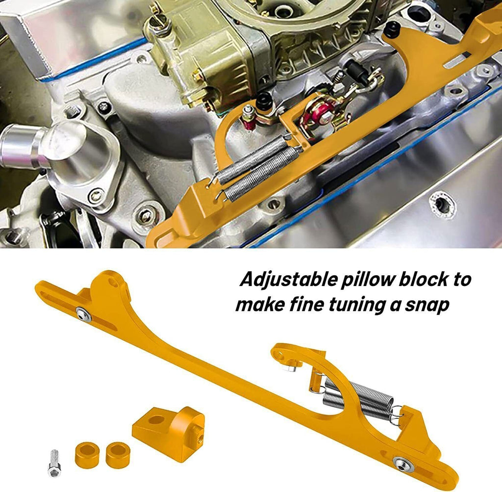Gold Throttle Cable Carb Bracket Carburetor 307 350 SBC For Holley 4150 4160 New