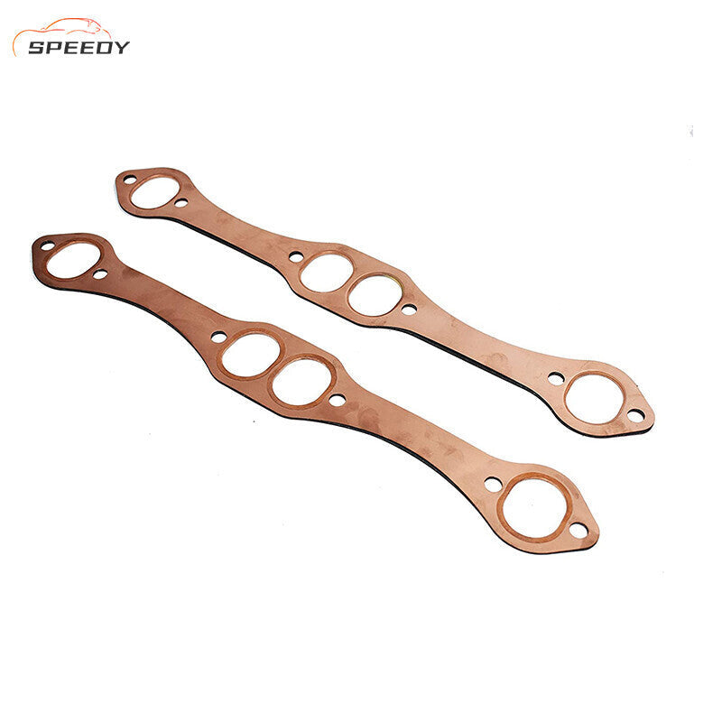 Oval Port Copper Header Exhaust Gaskets For Small Block SBC Chevrolet 262 267 28