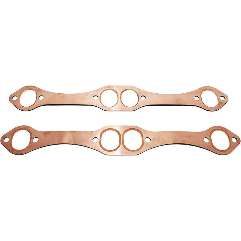 Oval Port Copper Header Exhaust Gaskets For Small Block SBC Chevrolet 262 267 28