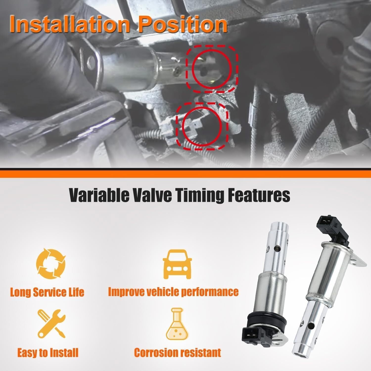 2PCS Variable Timing Solenoid Control Valve VVT For 2007-2013 BMW X5 3.0si NEW