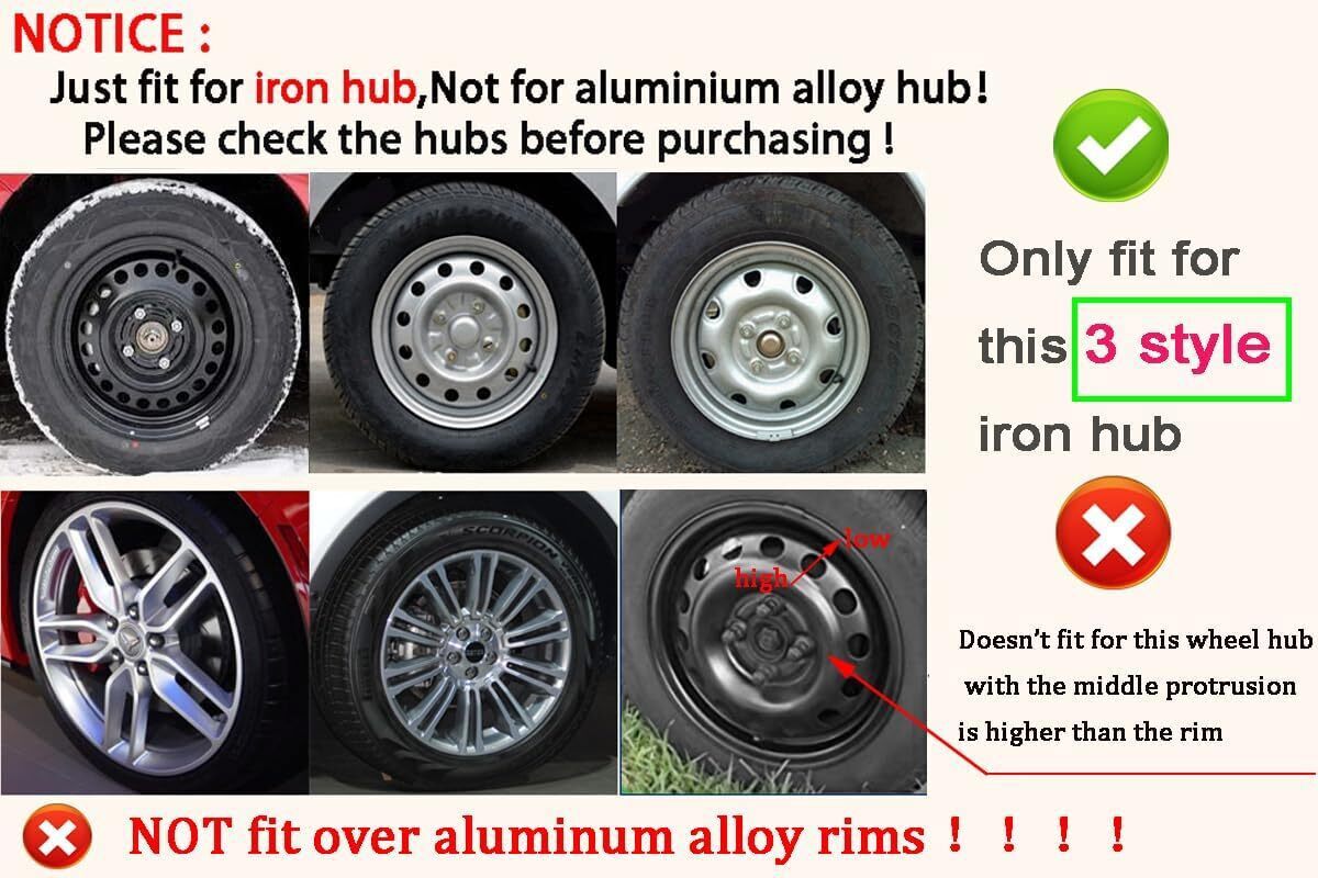 NEW 16" Set of 4 Snap On Full Hub Caps Wheel Covers for R16 Tire & Steel Rim US