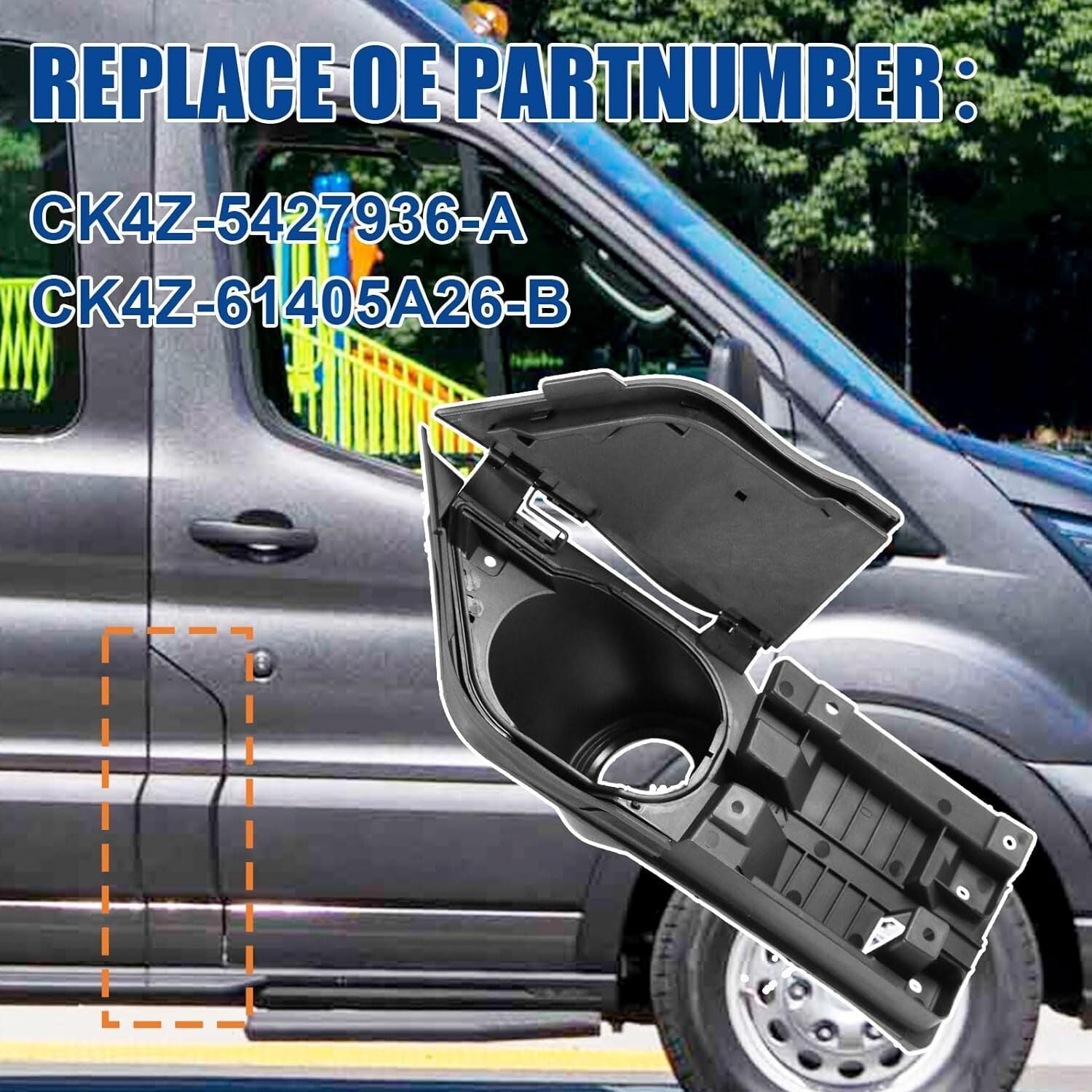 Fit For 15-23 Transit Van Ford Fuel GAS Filler Door Housing Pocket w/ Hinge 150