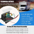 For RV WF-8955-AD-MBA 55Amp Converter 12VDC Main Board Assembly Replacement Unit