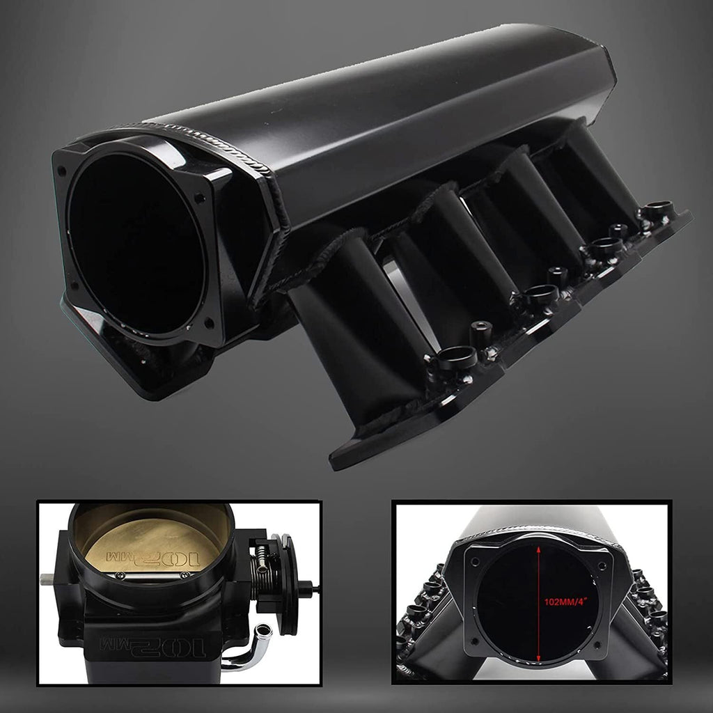 102mm 4 Bolt Throttle Body + TPS IAC+Throttle Cable Kit For GM Gen III LS1 LS2