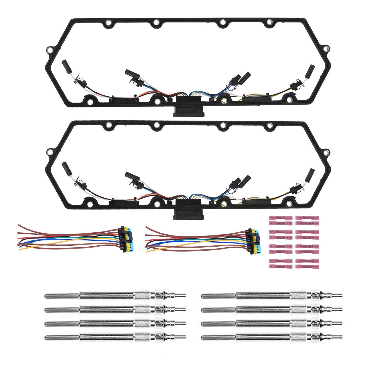 Diesel Valve Cover Gasket & Injector & Glow Plug Harness Kit for 98-03 Ford 7.3L