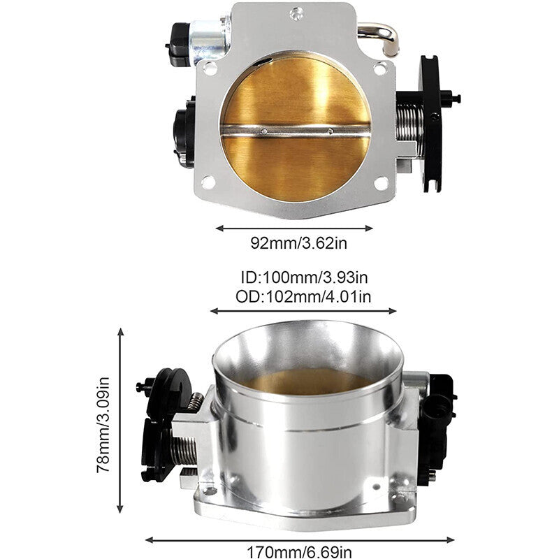 92MM Throttle body+TPS IAC+Cable Bracket For Chevy GM Gen III LSX LS LS1 LS2 LS7