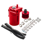 Oil Catch Can Kit Reservoir Tank Engine Red Polish Baffled Universal Aluminum