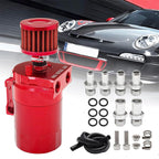 Oil Catch Can Kit Reservoir Tank Engine Red Polish Baffled Universal Aluminum