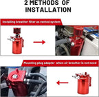 Oil Catch Can Kit Reservoir Tank Engine Red Polish Baffled Universal Aluminum