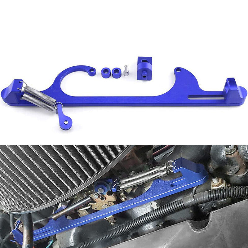 Throttle Body Cable Bracket Adjustable Blue For 4150 4160 Series 283 305 307 327