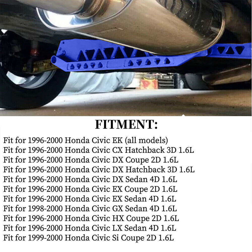 Rear Lower Subframe Brace Tie Bar Billet For 1996-00 Honda Civic EK Si DX
