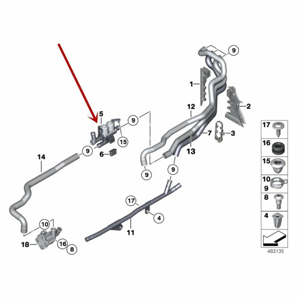 Heater Control Valve For BMW F01 F02 F10 F11 F12 520i 523i 528i 535i 550i 640i 6
