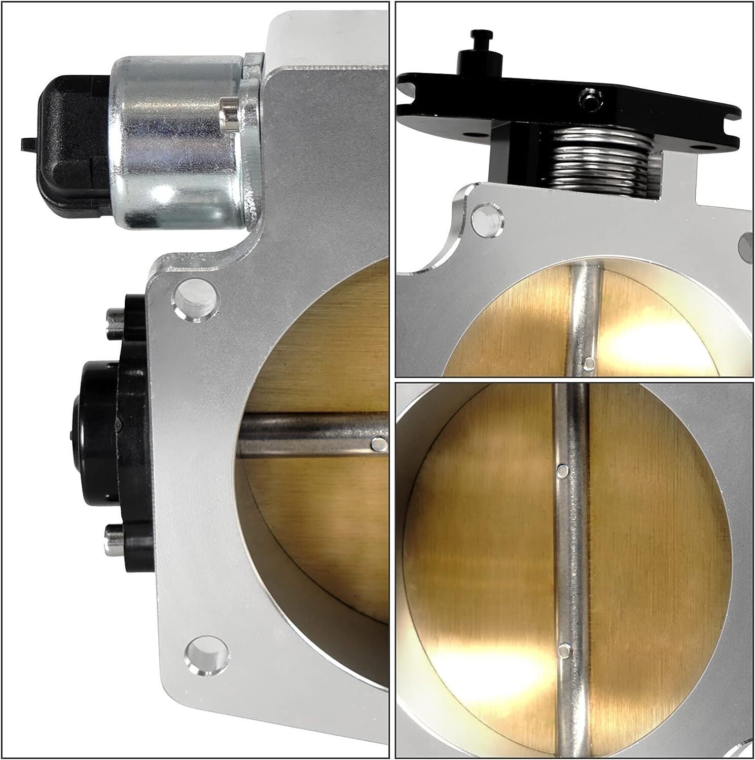 Aluminum 92mm Throttle Body& Adapter Plate for Chevy GM Gen III LS1 LS2 LS3 LS6