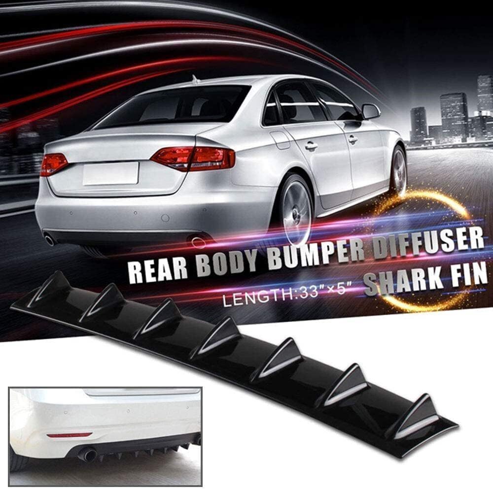 Shark Fin 7 Wing Lip Diffuser Rear Bumper Chassis 33" Black ABS Universal