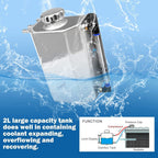 2L Universal Coolant Radiator Tank Aluminum Overflow Bottle Recovery With Cap