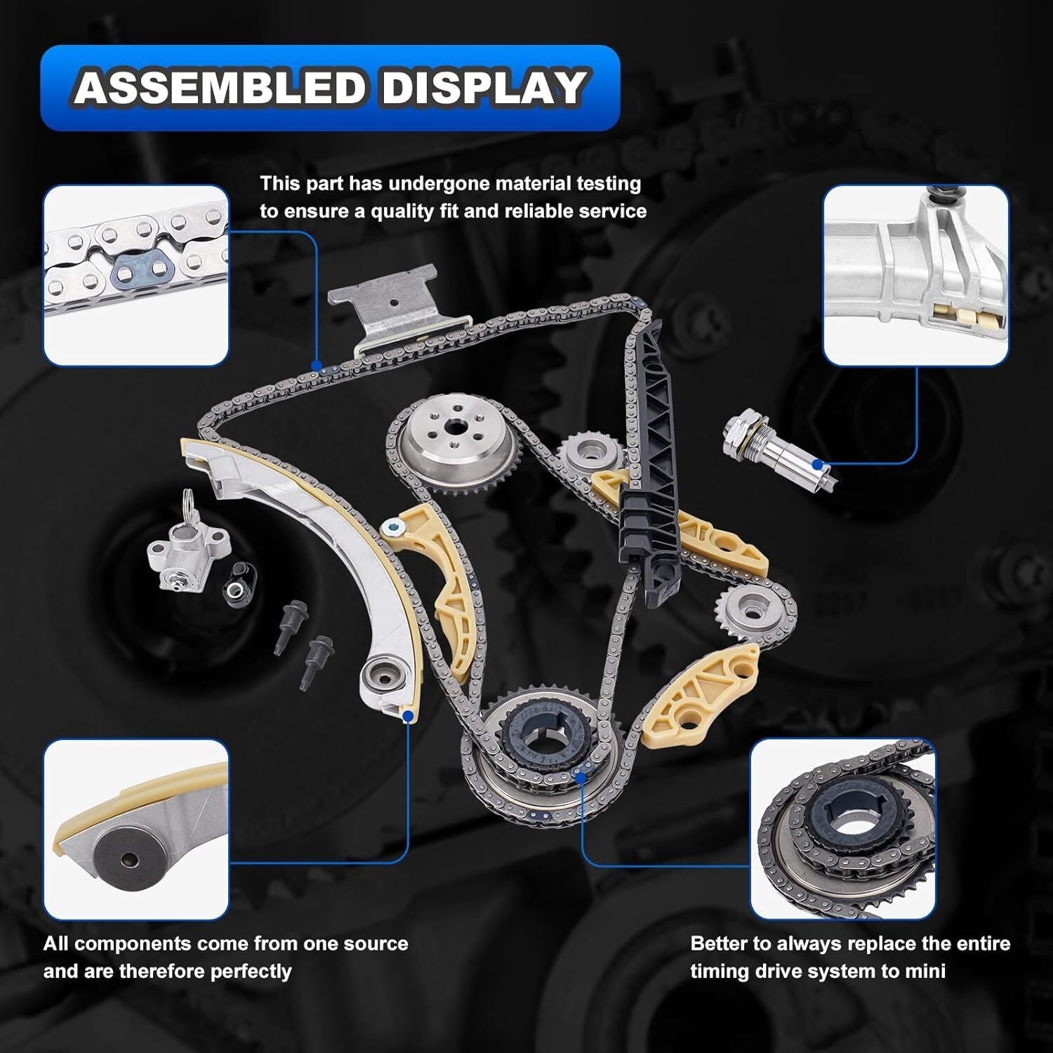 Timing Chain Kit for 08-13 Chevrolet Malibu 10-15 Equinox L4 2.4L 2.2L 2.0L DOHC