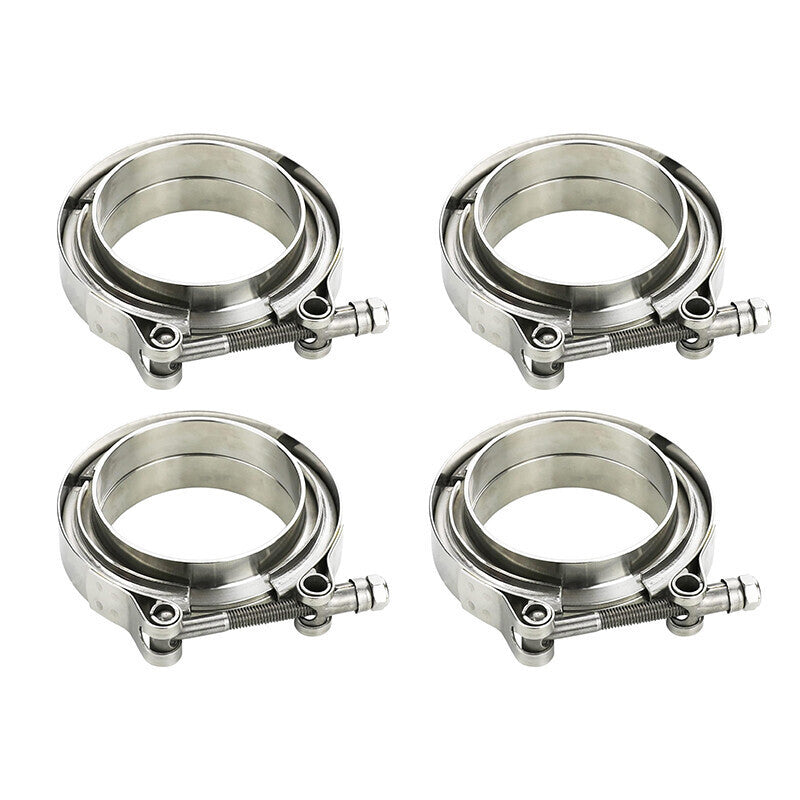 4PCS 3.5" Steel V-Band Bolt Clamp Kit Male/Female for Turbo Vband NEW