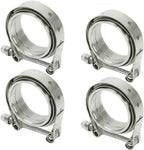 3" V-Band Flange&Clamp Kit Male/Female With Ridge Exhaust Steel X4 PCS